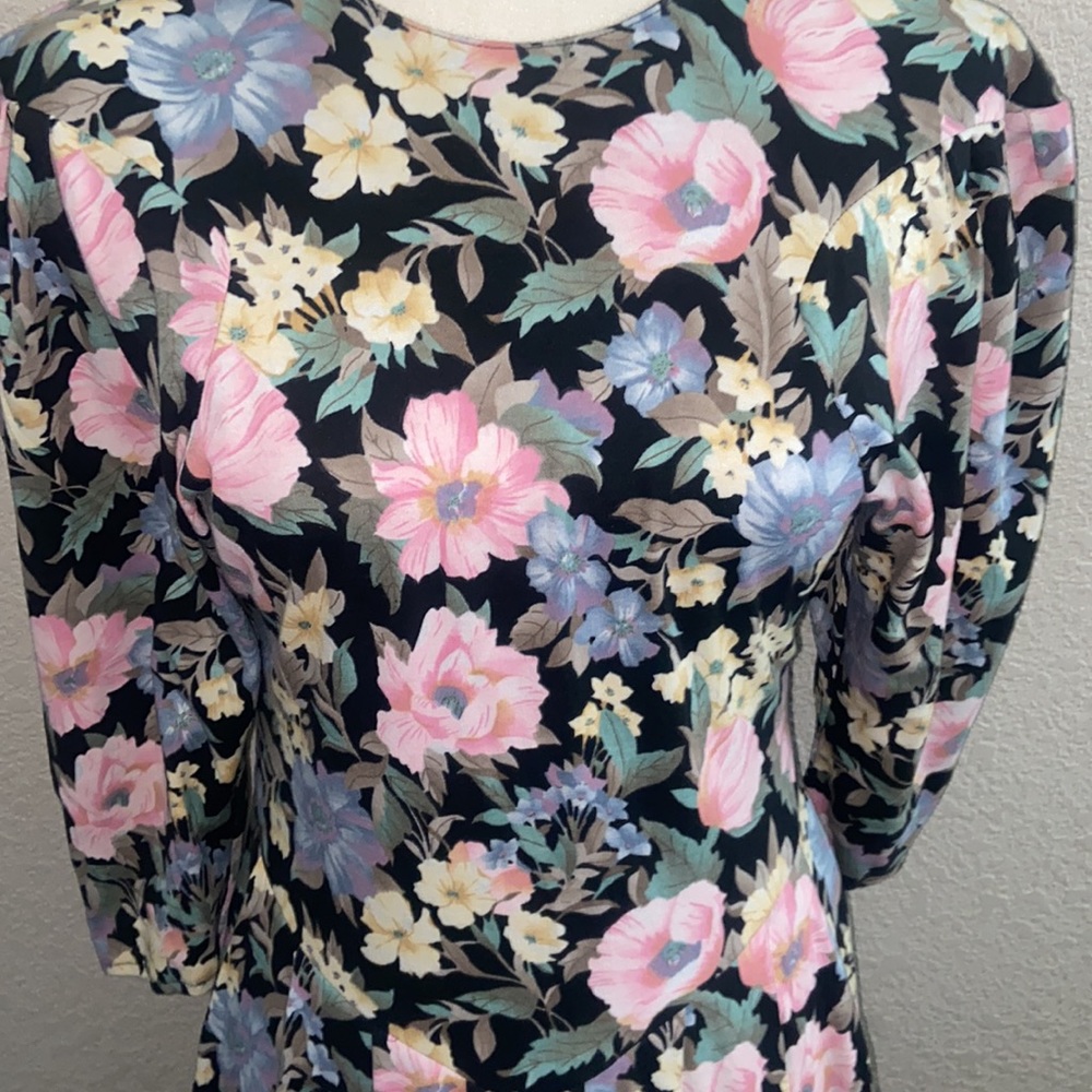 Gorgeous Vintage 1980s Floral Dress Byer Too SZ 7